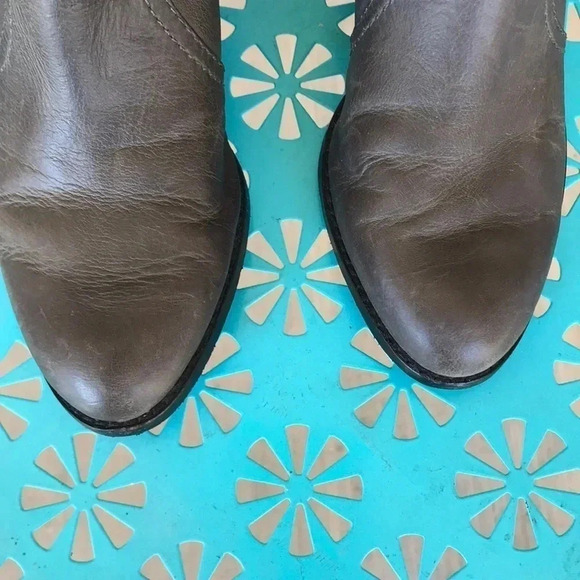 Antonio Melani Gray Distressed Look Riding Boots - Picture 3 of 14